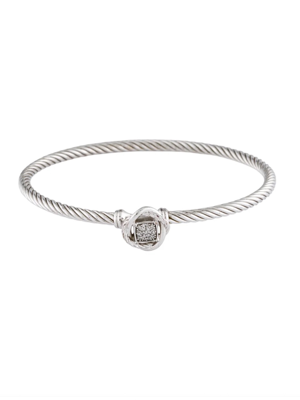 David Yurman Sterling Crossover Infinity Bracelet With Diamonds